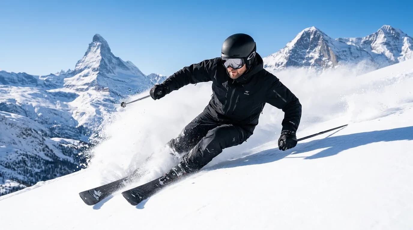 Kayvon Kay skiing